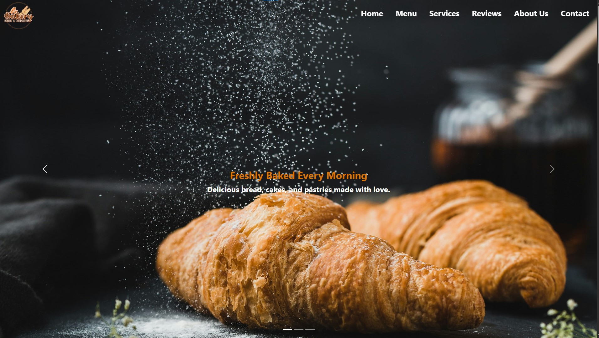 image of bakery website